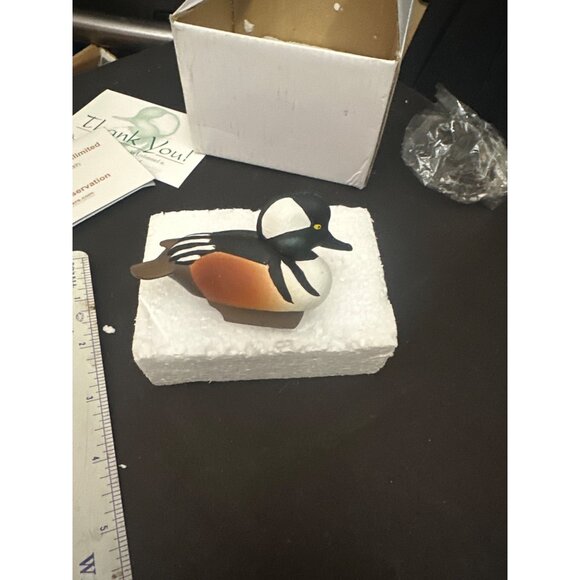 Jett Brunet Miniature Hooded Merganser Duck Decoy  11th In Series  Made In China - Picture 2 of 8
